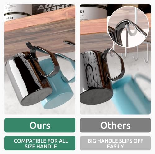Amazer 3 Pack Mug Holder Under Cabinet Black