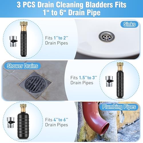 Enhon Drain Bladder Kit for 1-6 Inch Pipes