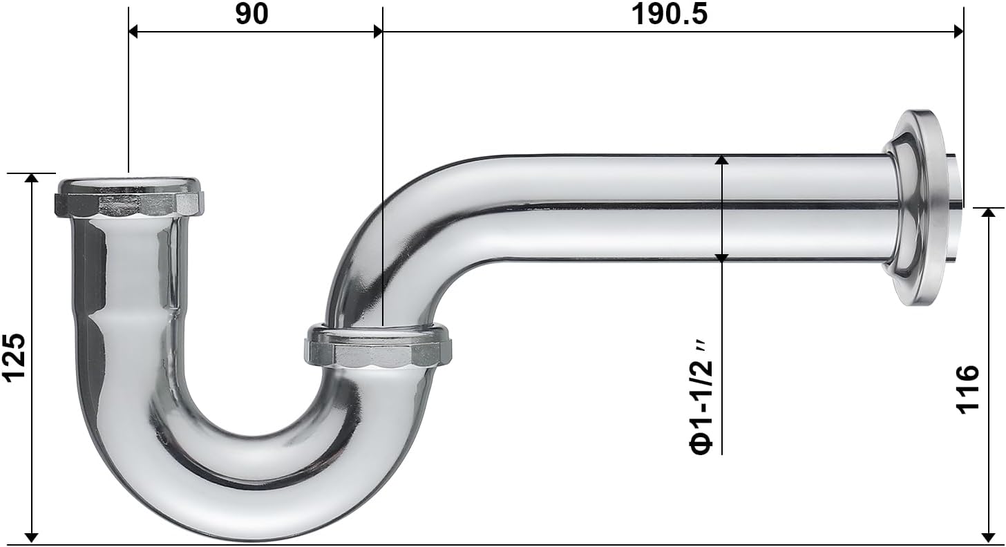 ZM Brass P-trap Sink Waste Kit with Reducing Washer