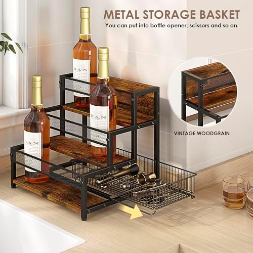 3 Tier Coffee Syrup Rack Organizer with 12 Bottle Holder