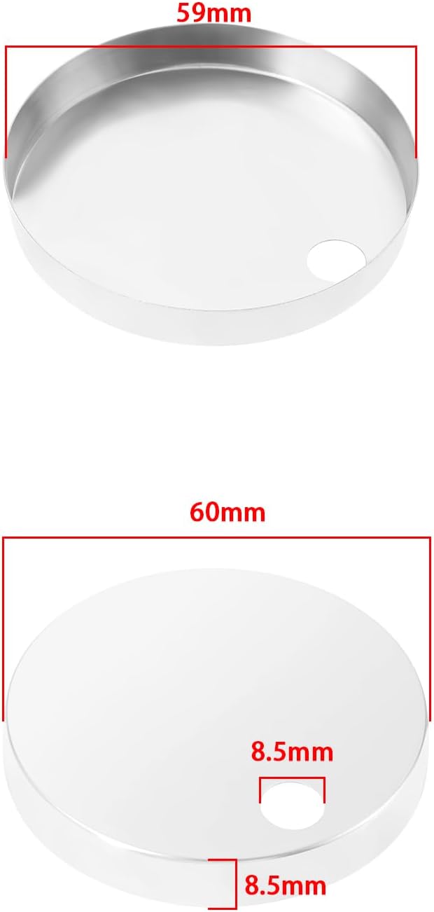 LT Easiyl 4 pcs Toilet Seat Hinge Covers 60mm Stainless Steel Set
