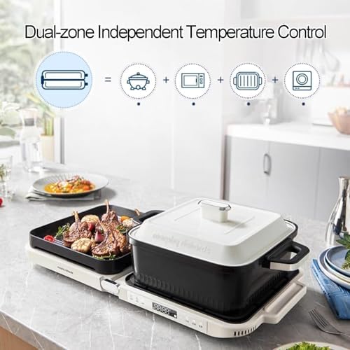 Electric Indoor Grill Hot Pot with Dual Temperature Control