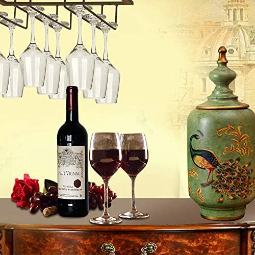 MOCOUM 4 Rows Wine Glasses Holder Under Cabinet Rack