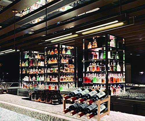 Homevany 8-Bottle Bamboo Wine Rack 2-Tier Space-Saving Entry