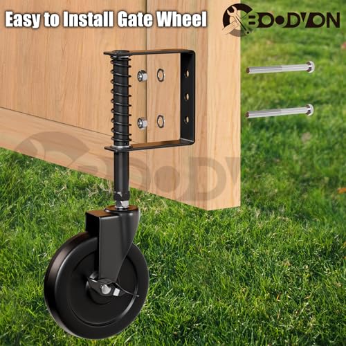 BOODVON 5 Inch Gate Caster with Side Brake and Spring Load