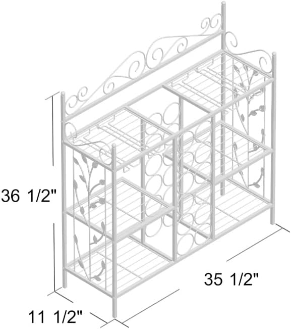 Kings Brand Wine Rack Table with Glass Holder
