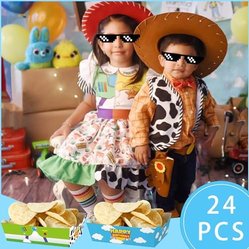 24 Pcs Cartoon Themed Birthday Snack Bowls