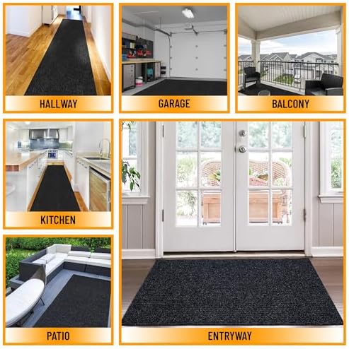 Ottomanson 27 x 910 Black Hallway Runner