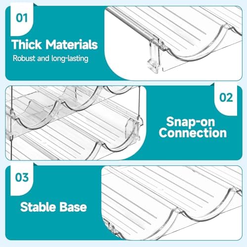 Sbosbo 4-Pack Stackable Water Bottle Organizer for Cabinet Storage
