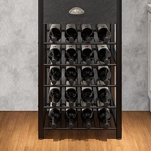 Homeiju Freestanding 4-Tier Wine Rack with Drawer and Tabletop
