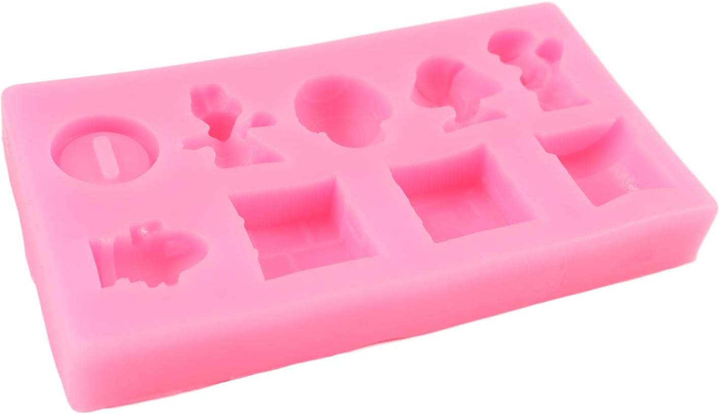 9 Hole Yoshi Icon Square Brick Dragon Mushroom Gold Coin Silicone Molds