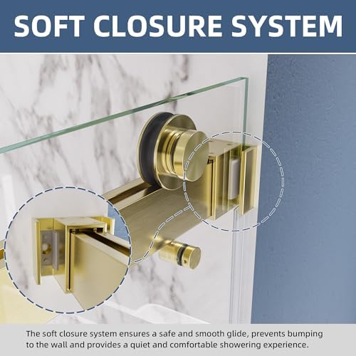 Frameless Shower Door 55-59 x 72 Reversible Installation