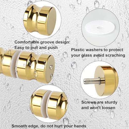 Alise Shower Glass Door Handle with Gold Finish