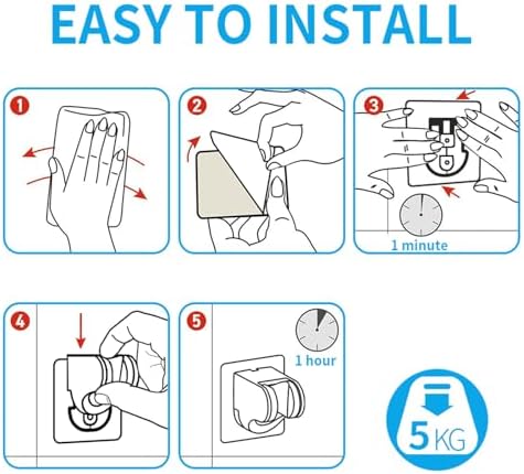 KAIYING Self Adhesive Shower Head Mount with Adjustable Angle