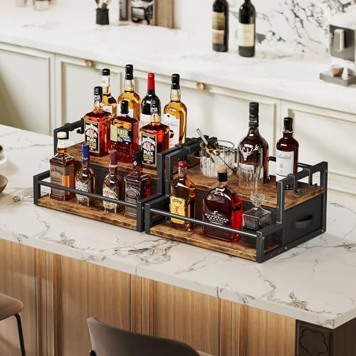 Homeiju Coffee Syrup 2-Tier Organizer Rack with Drawer