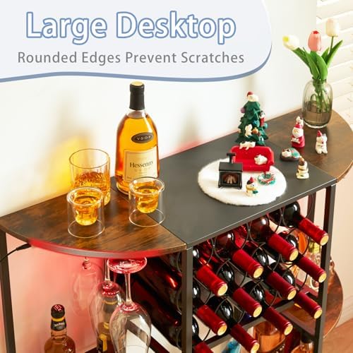 JKsmart Wine Bar Cabinet with LED Lights
