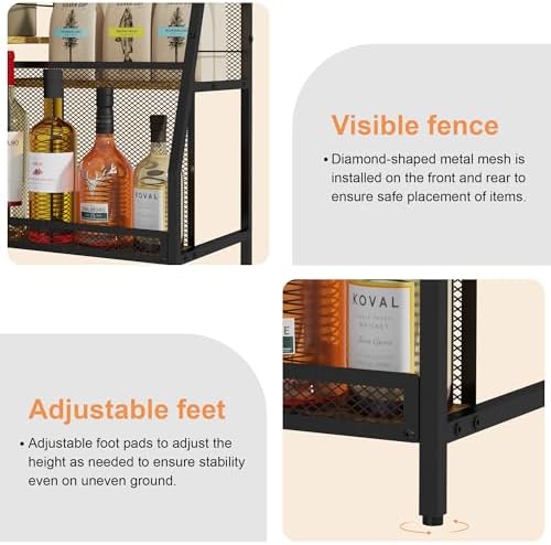 Jakyitvi 3-Tier Freestanding Wine Cabinet with Drawer