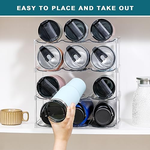 4 Tier Clear Water Bottle Organizer for Stanley and YETI Tumblers