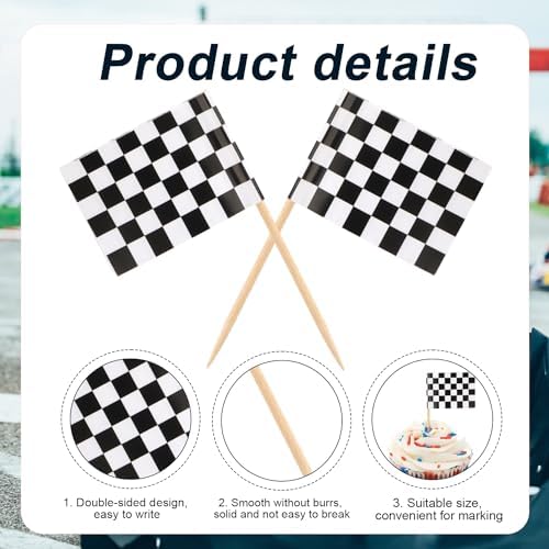 100pcs Mini Checkered Toothpick Flags for Party Decor 1