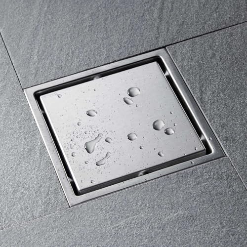 Heemab 6 Inch Square Shower Floor Drain