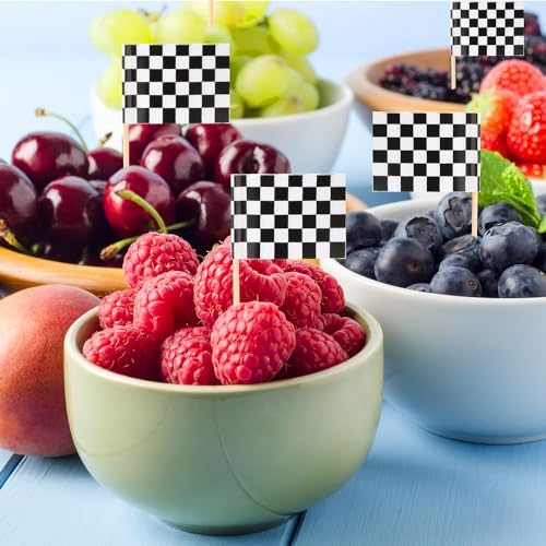 100pcs Mini Checkered Toothpick Flags for Party Decor 1
