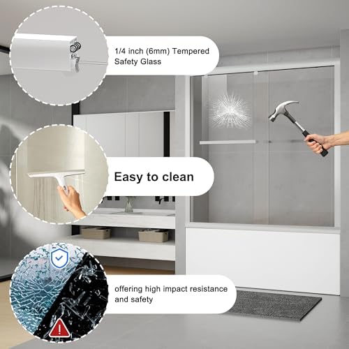 Botwinkle Bathtub Shower Door 56-59 x 59 Bright Silver