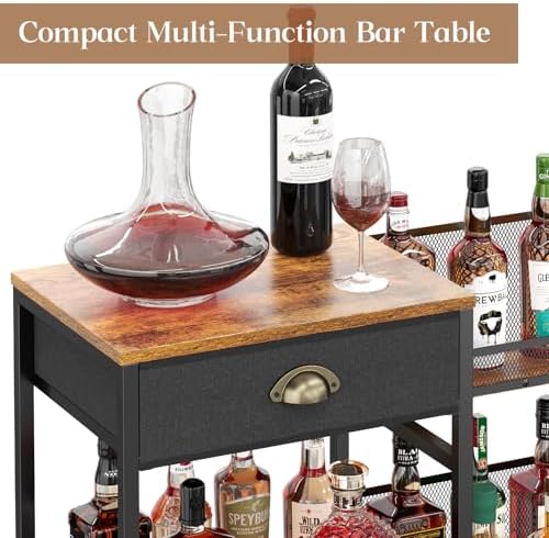 Jakyitvi 3-Tier Freestanding Wine Cabinet with Drawer