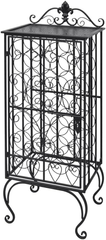 BIGBARLEY 28-Bottle Metal Wine Rack Cabinet