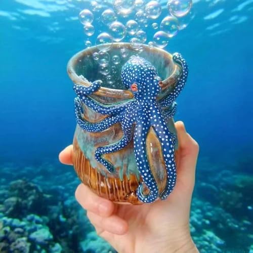 Treayes 3D Octopus Resin Mug Decor
