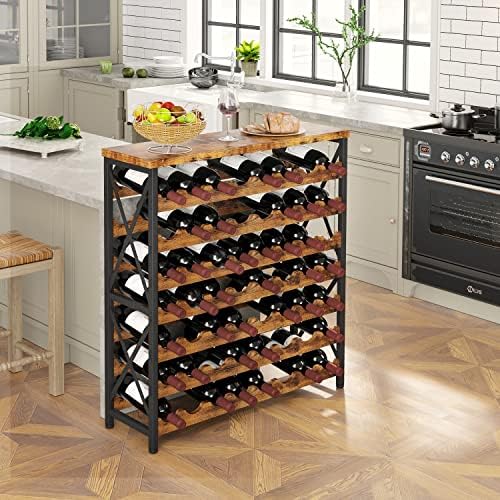 Homeiju 56-Bottle Wooden Wine Rack Freestanding