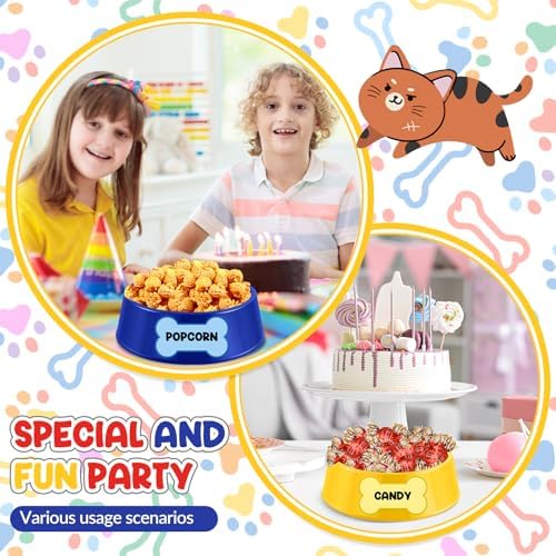 Demonwer Dog Themed 18 Piece Plastic Food Tray Set