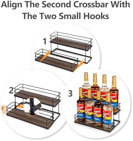 Kimilus 8 Bottle Coffee Syrup Organizer 2 Tier Stand