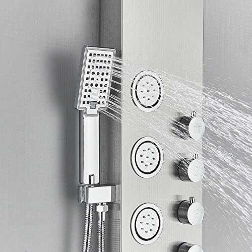 Gougeltd LED Light Shower Panel with Massager Jets 1