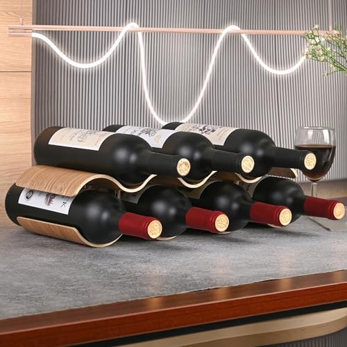 TRUDING 7 Bottle Freestanding Wine Rack with 2 Tiers