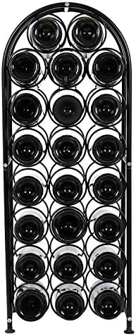 PAG 23 Bottles Freestanding Metal Wine Rack Black