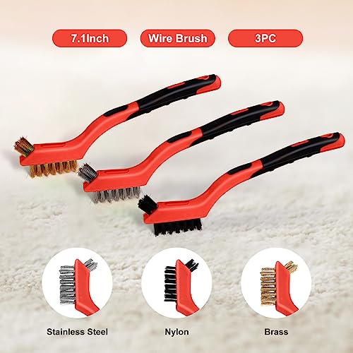 MAXMAN 3-Piece Wire Brush Set for Rust and Cleaning