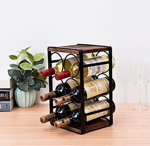 SODUKU Rustic Wood Wine Rack 6 Bottles Brown