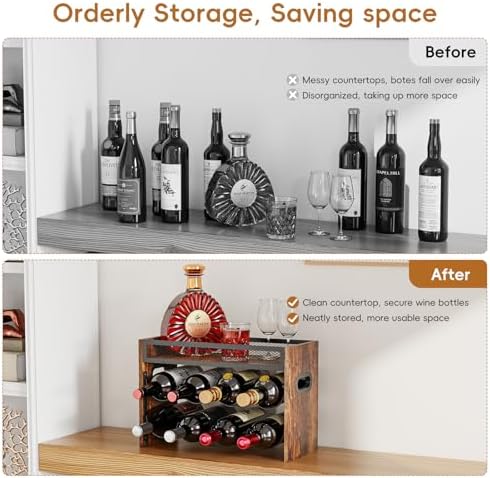 KLM 2-Tier Wine Rack Holds 8 Bottles Home Use