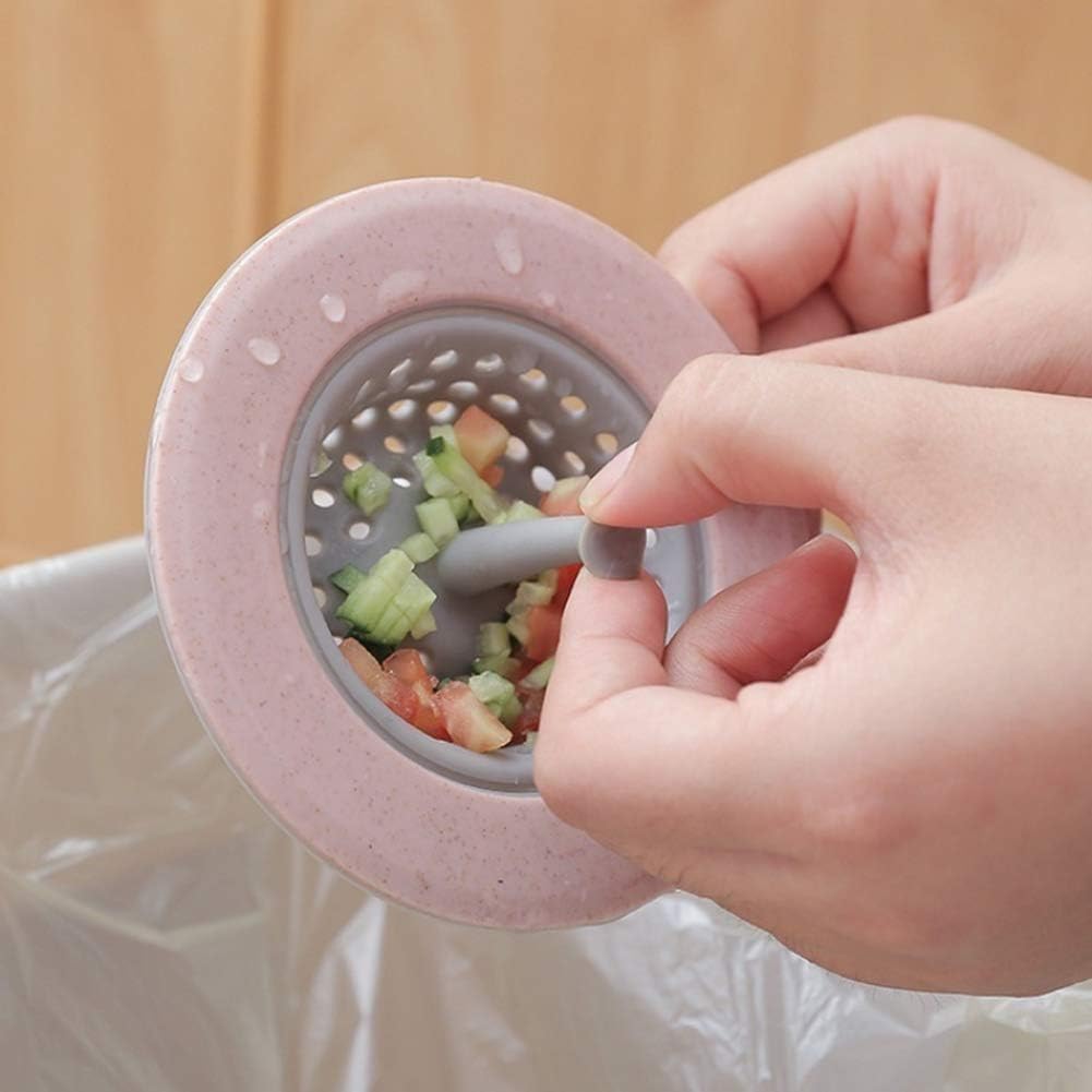 3Pcs Pink Drain Strainer for Kitchen and Floor Drains