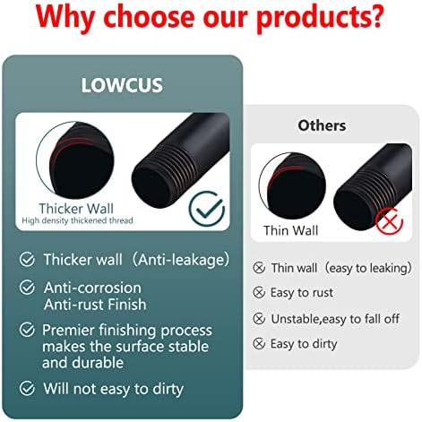 LOWCUS RP61058-RB 6 Inch Anti-Leakage Shower Arm with Flange