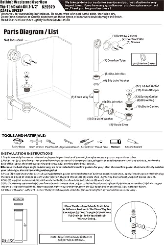 Artiwell 1-12 Black Tubular Bath Drain Kit