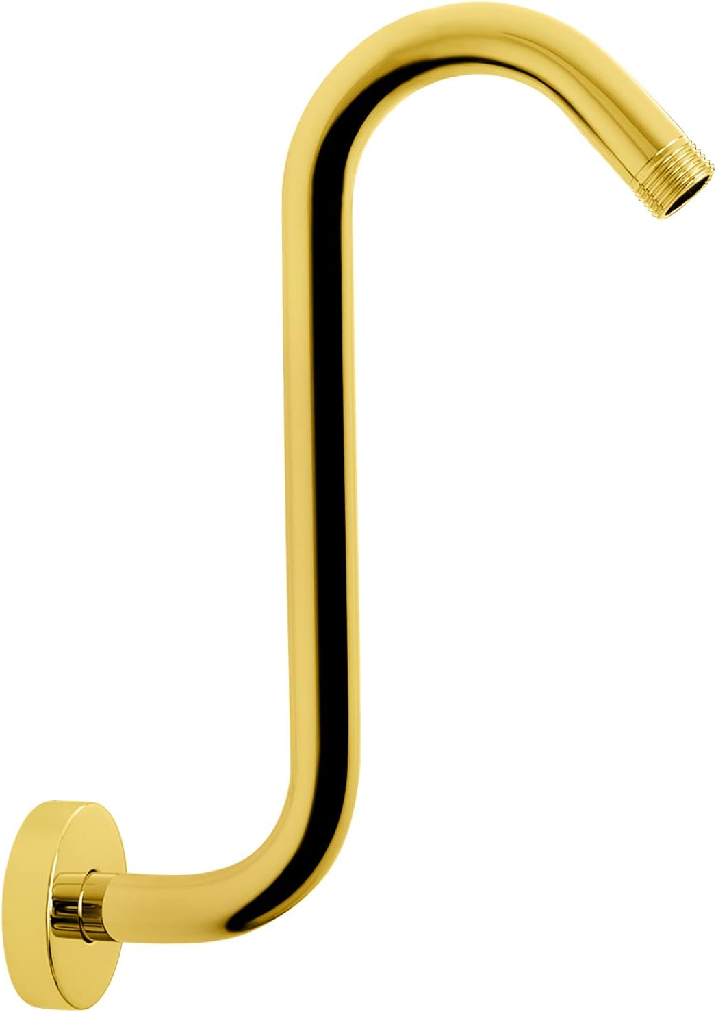 NearMoon S Shaped Shower Head Riser 12 Inch Chrome Gold