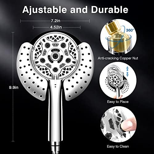 INAVAMZ 2-IN-1 High Pressure Handheld Shower Head with 59 Rotatable Hose