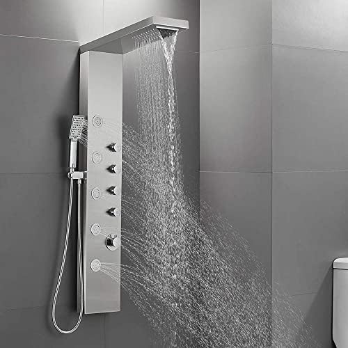 Gougeltd LED Light Shower Panel with Massager Jets 1