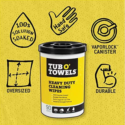 Tub O Towels TW90 Heavy-Duty Cleaning Wipes
