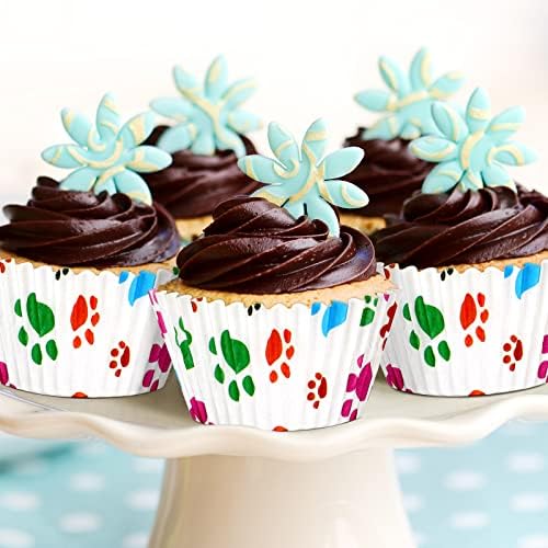 200 Pcs Paw Bone Cupcake Liners Multi Color