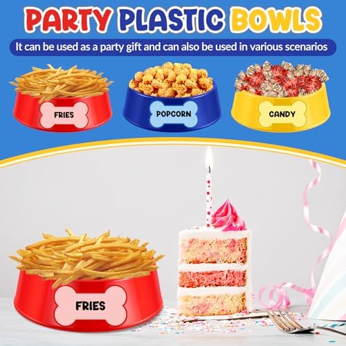 Demonwer Dog Themed 18 Piece Plastic Food Tray Set