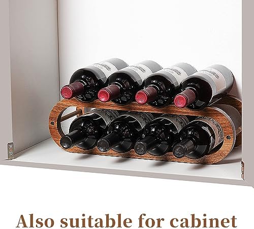 Navtcow Acacia Wood 2 Tier Wine Water Rack
