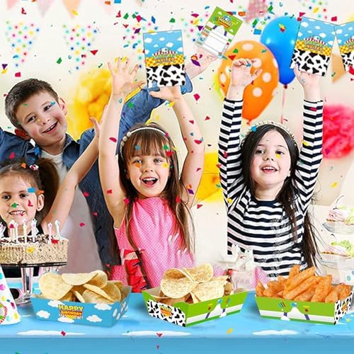 24 Pcs Cartoon Story Paper Food Trays Birthday Party Supplies