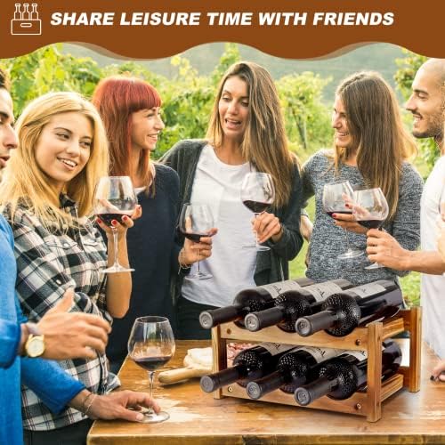 Niep 6 Bottle 2-Tier Wood Wine Rack